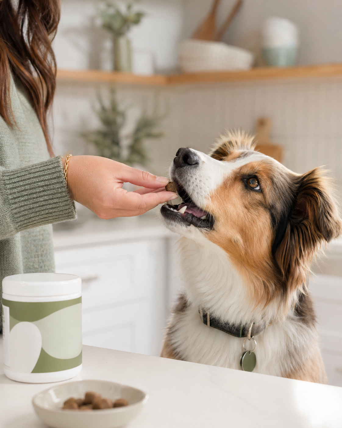 Dog enjoying an Immune Plus soft chew